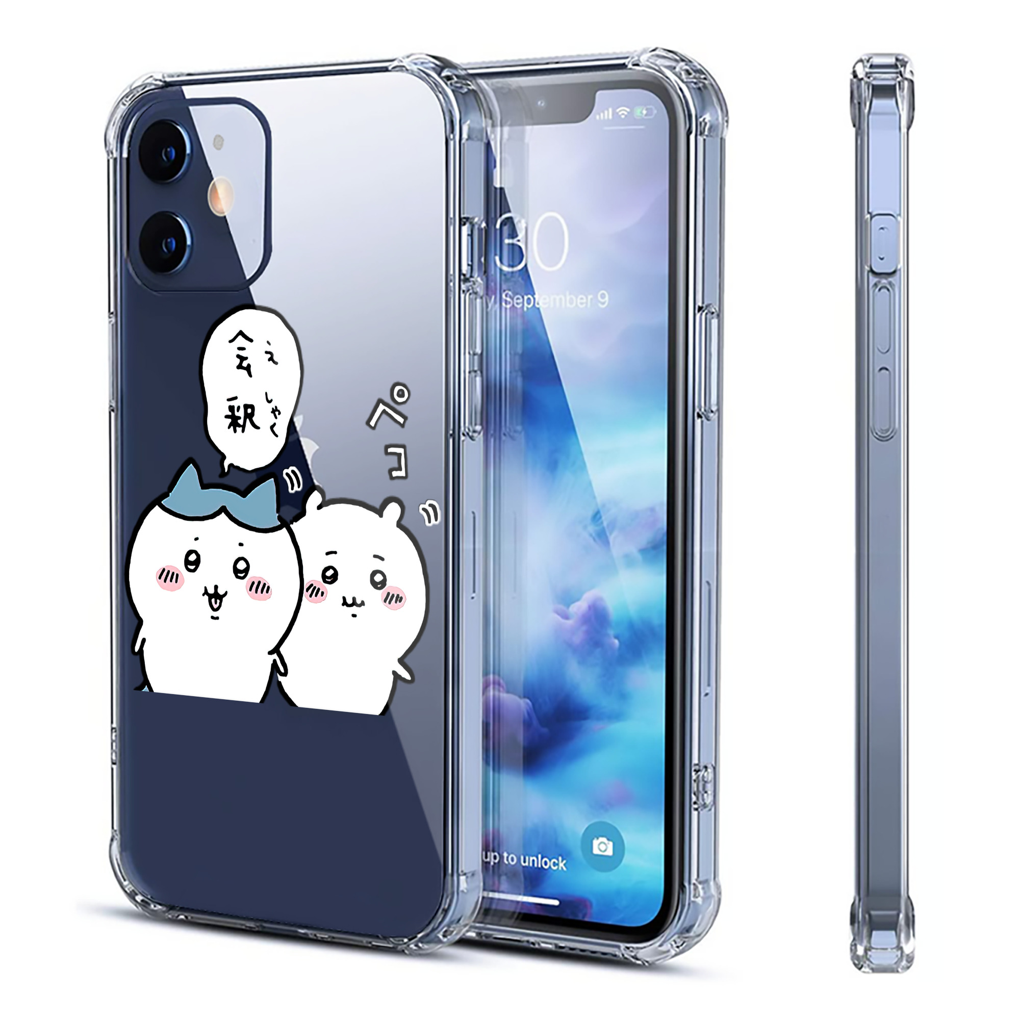 （画像用） ちいかわ ハチワレ Chii-kawa hachiware 【iPhone 12シリーズ対応】透明スマホケース（クリアソフトケース）